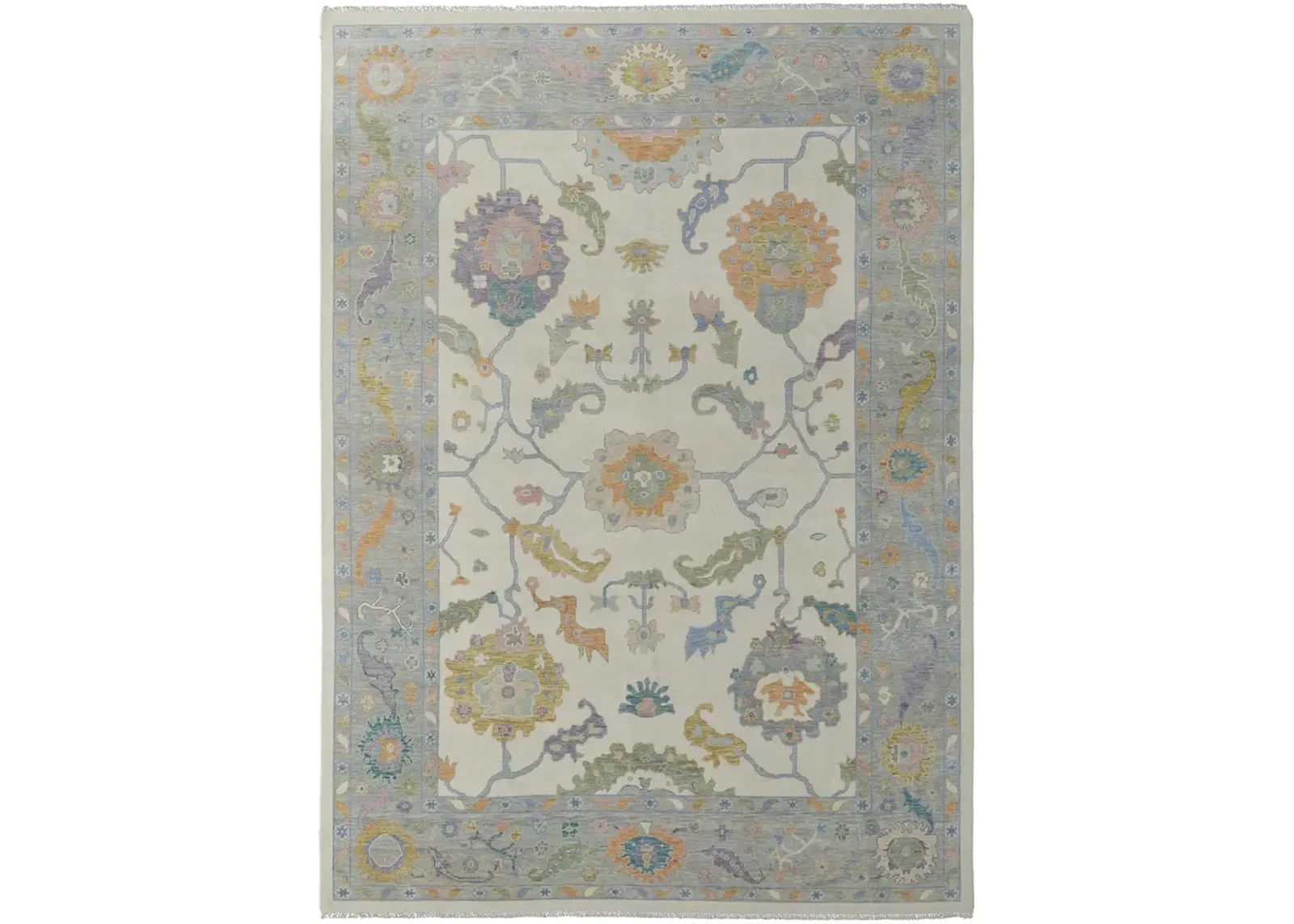 Karina 69G9F 9'6" x 13'6" Ivory/Orange/Blue Rug