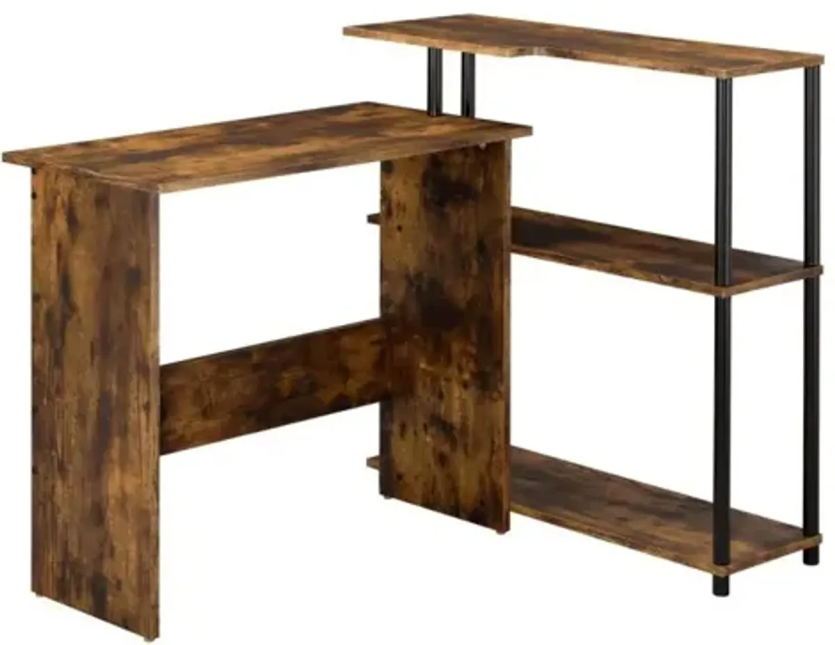 Ievi Writing Desk, Weathered Oak & Black Finish 92750