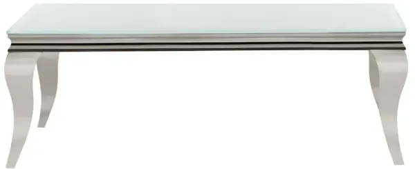 Carone Rectangular Glass Top Coffee Table White and Chrome