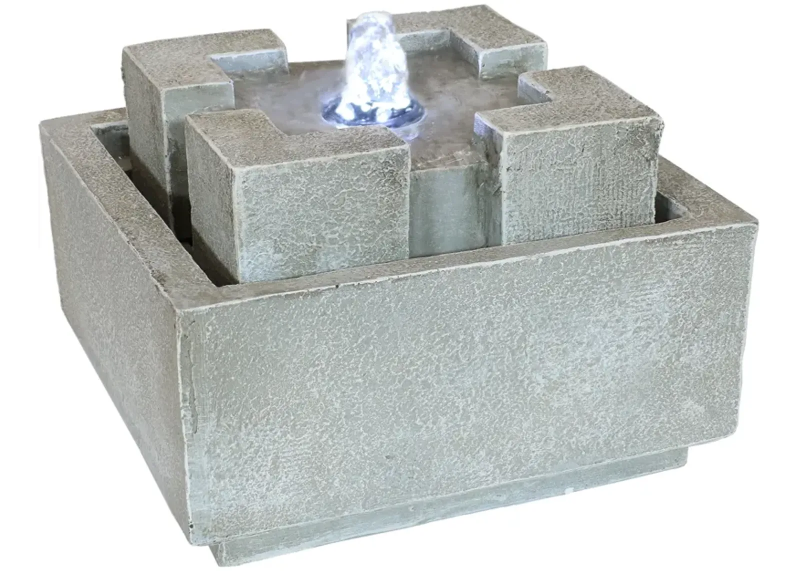 Sunnydaze Square Dynasty Polyresin Indoor Water Fountain - 7 in