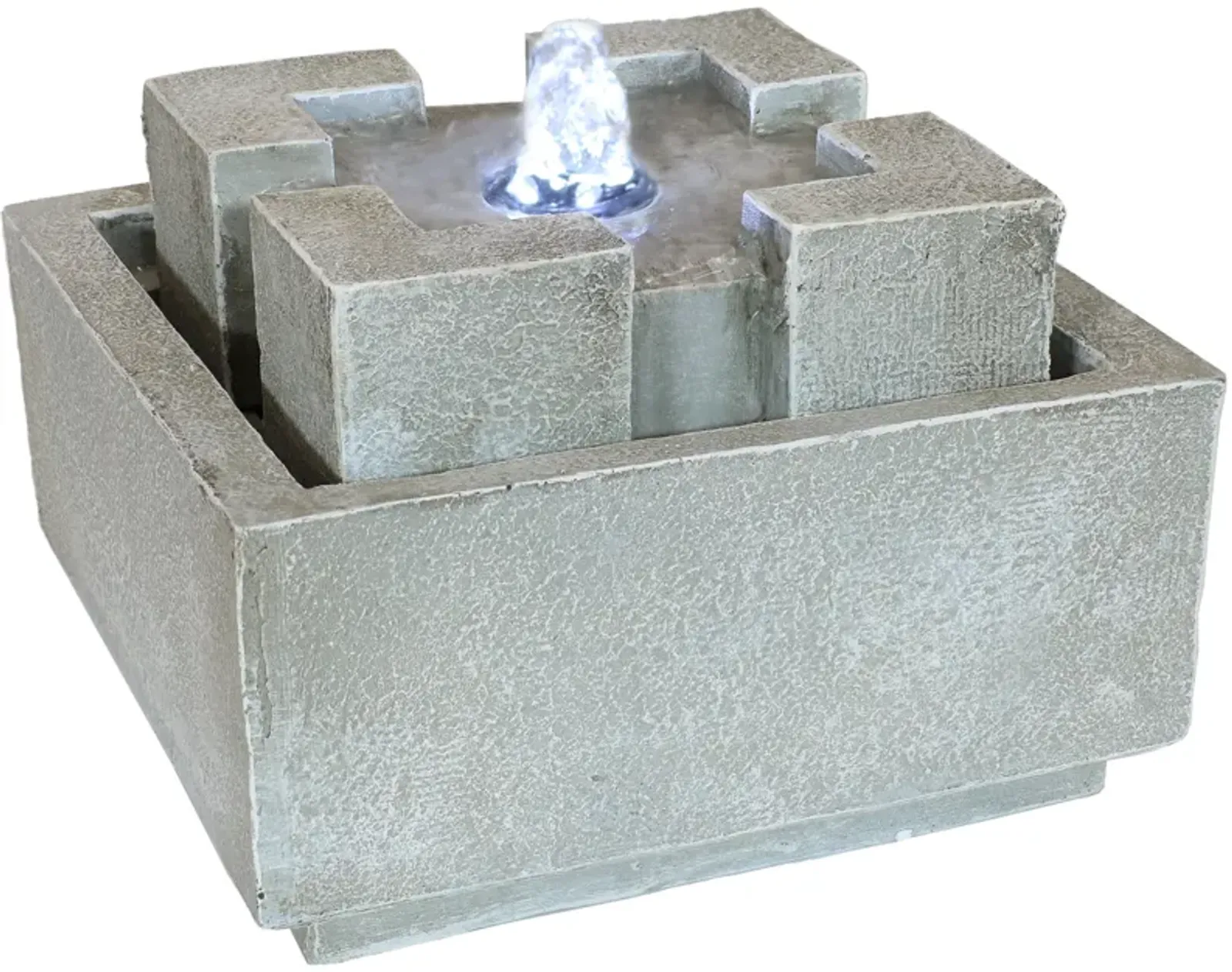 Sunnydaze Square Dynasty Polyresin Indoor Water Fountain - 7 in