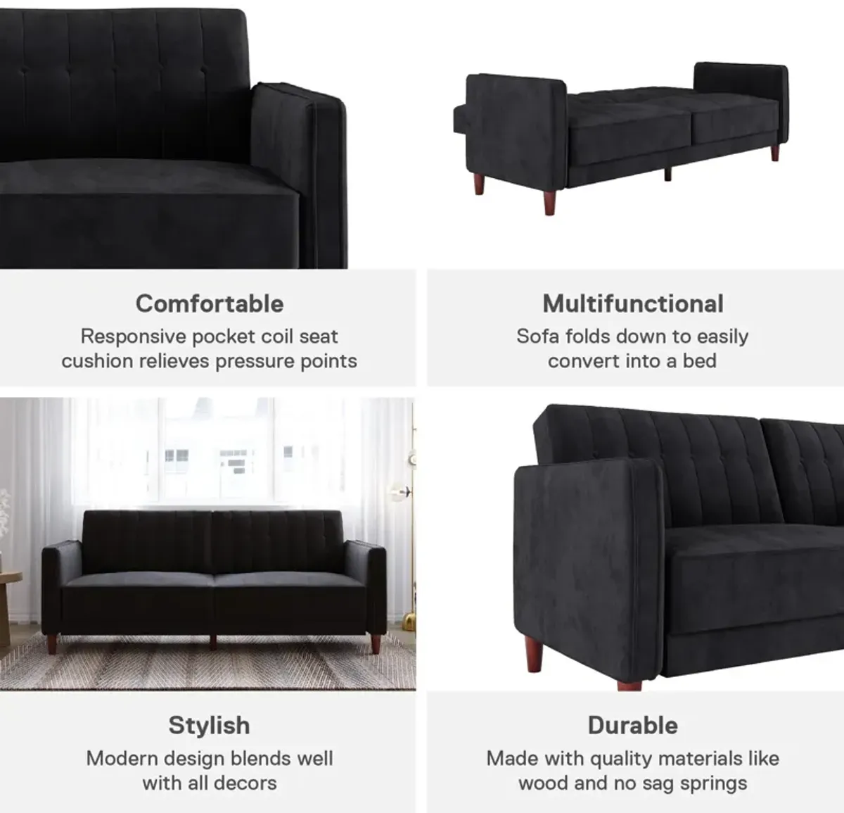 Levi Tufted Transitional Futon