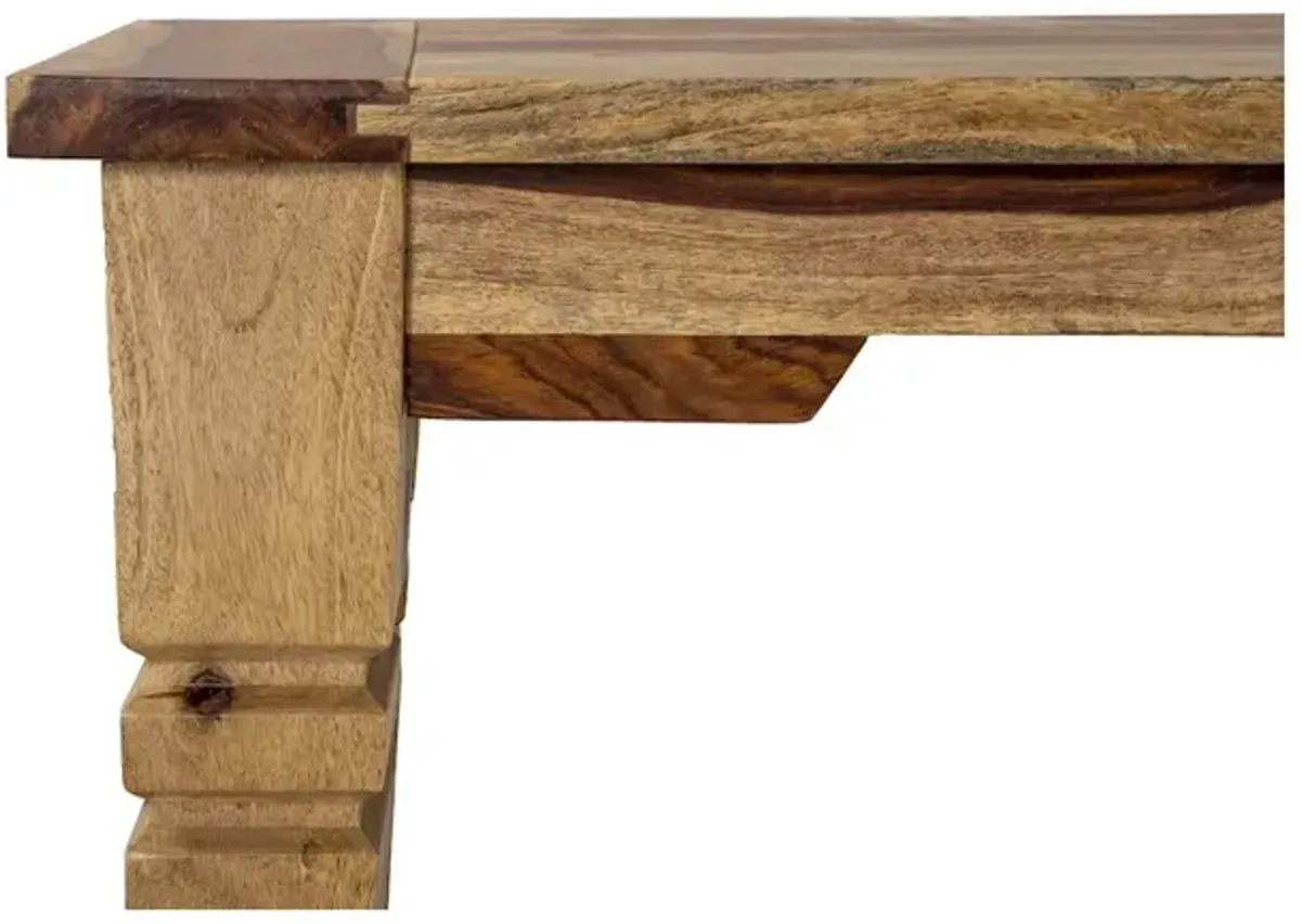 Porter Designs Taos Solid Sheesham Wood Dining Bench, Natural