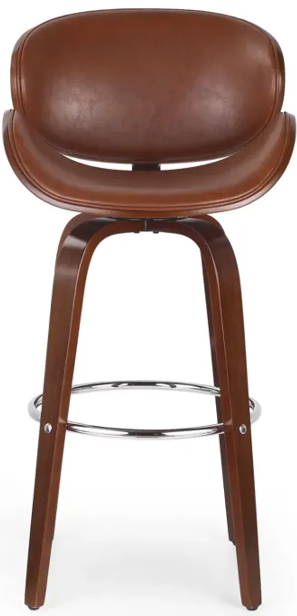 Streamdale Bentwood Barstool with Faux Leather