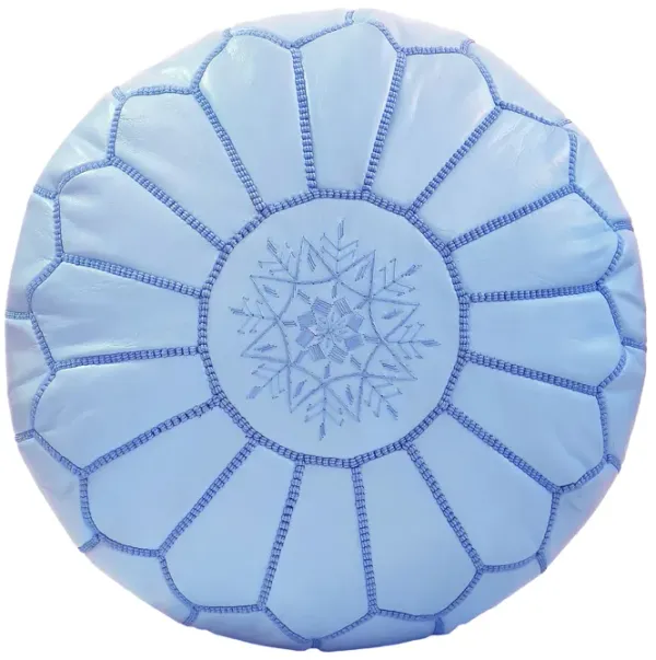 Handmade Moroccan Ottoman, Genuine Leather Pouf