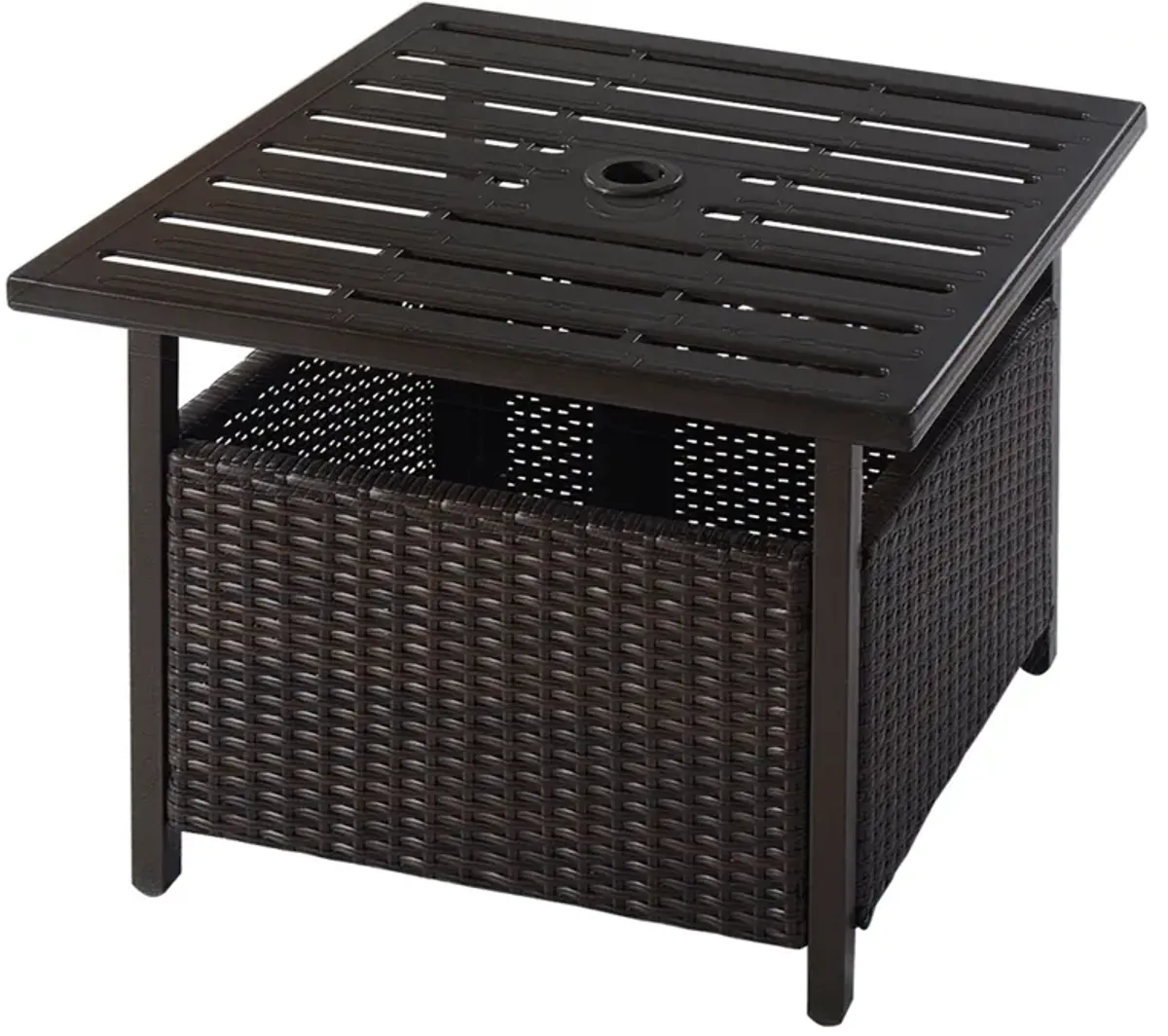 Outdoor Patio Rattan Wicker Steel Side Deck Table