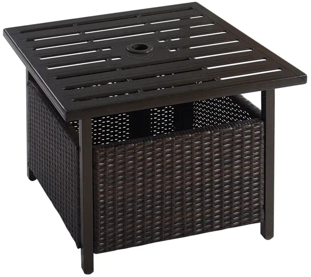 Outdoor Patio Rattan Wicker Steel Side Deck Table