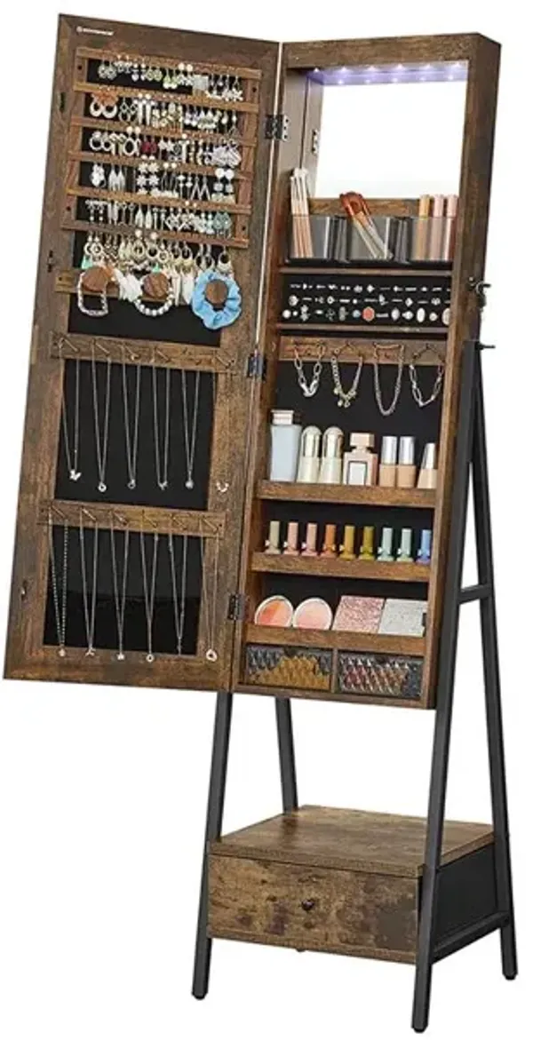 Standing LED Jewelry Cabinet for Stylish and Illuminated Storage