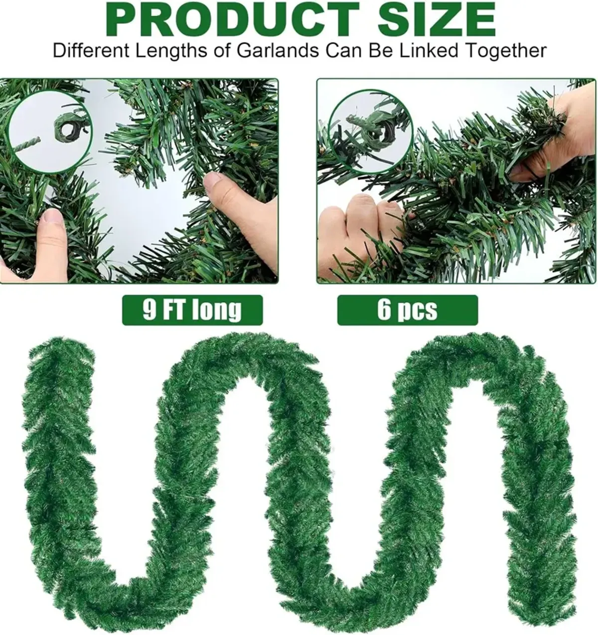 54ft Artificial Christmas Garland Green Garland