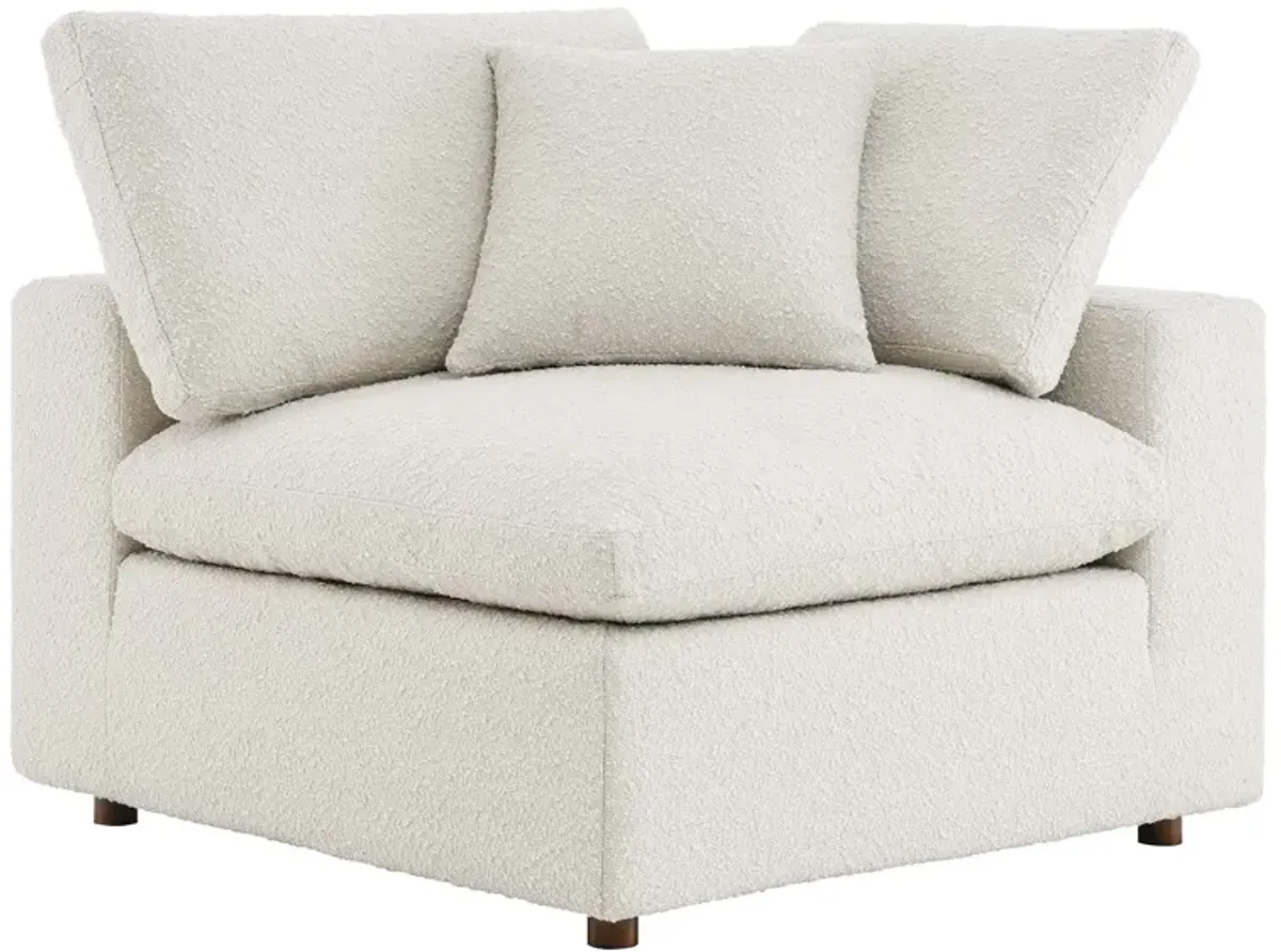 Commix Down Filled Overstuffed Boucle Fabric Corner Chair