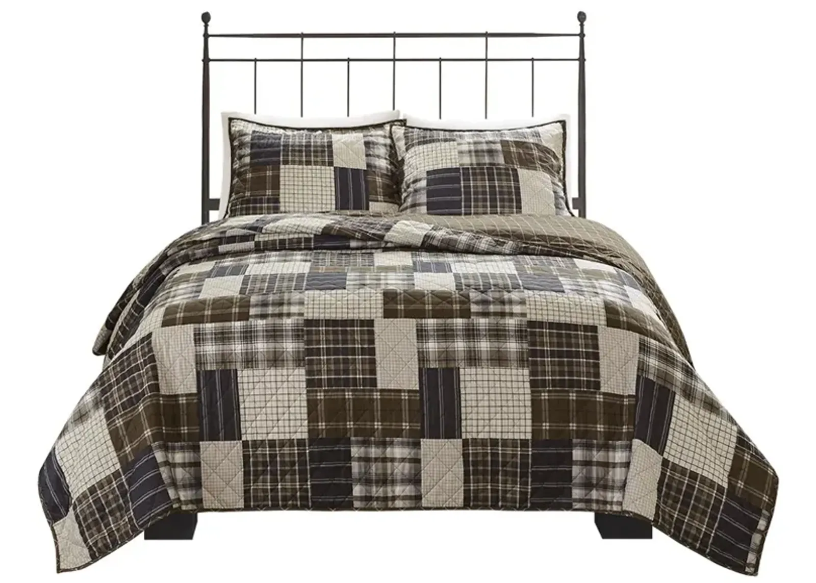 Gracie Mills Otha 3 Peice Plaid Reversible Quilt Set