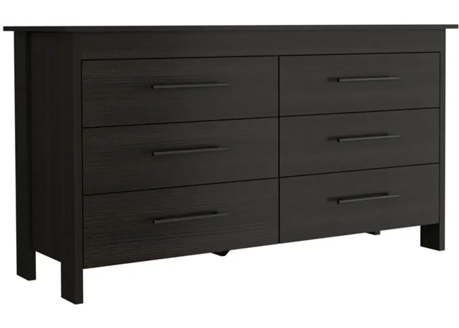 Hms 6 Drawer Double Dresser, Four Legs, Superior Top -White