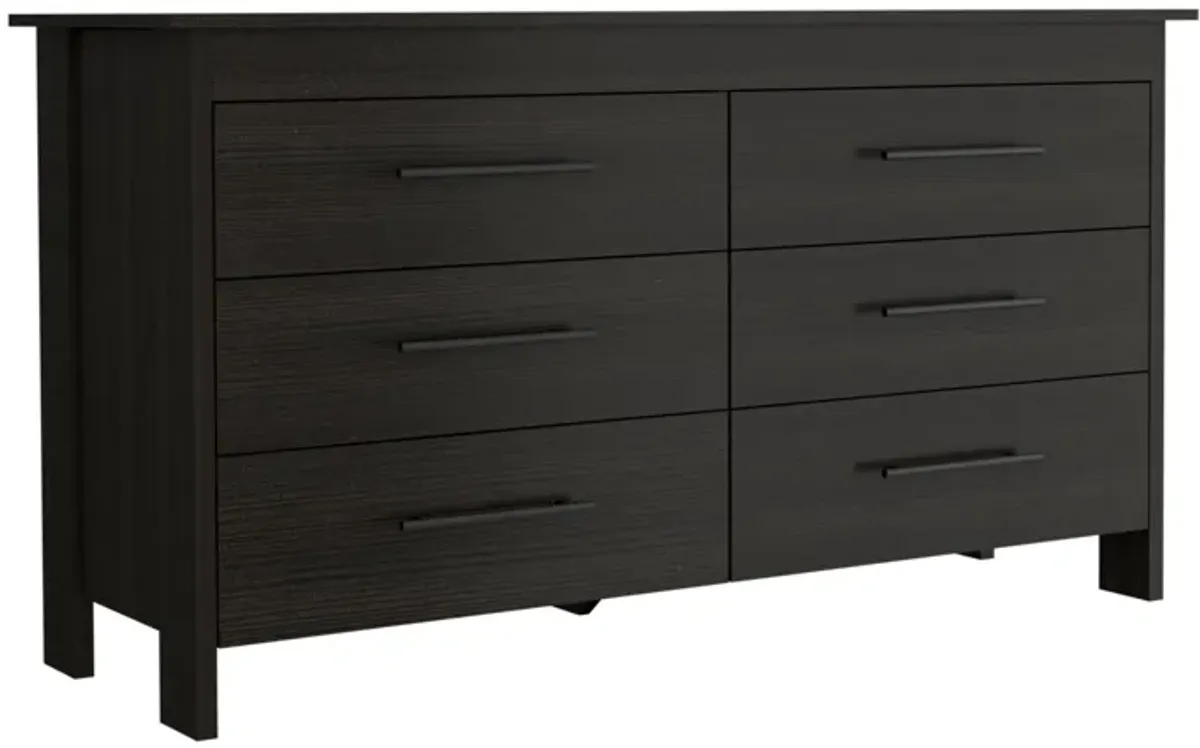 Hms 6 Drawer Double Dresser, Four Legs, Superior Top -White