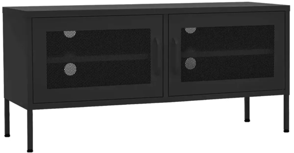 vidaXL TV Cabinet Black 41.3"x13.8"x19.7" Steel