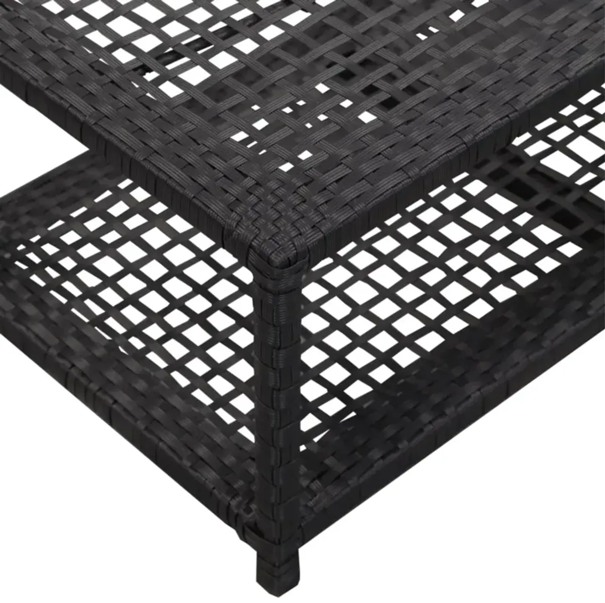 vidaXL Shoe Bench Black 31.5"x15.7"x11.8" Poly Rattan