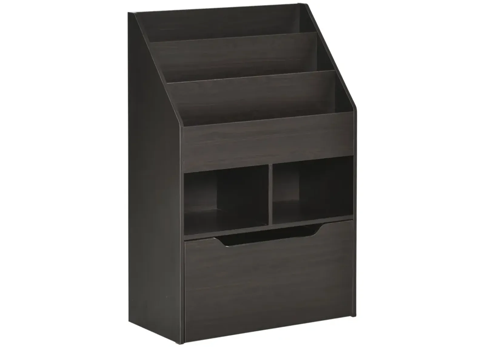 Brown Children's Storage: Multi-Shelf Bookcase with Mobile Drawer