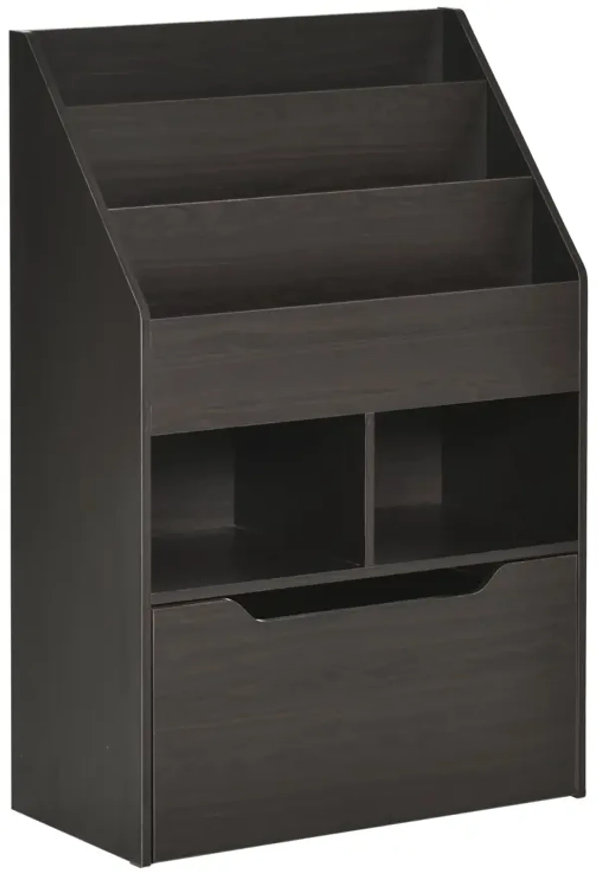 Brown Children's Storage: Multi-Shelf Bookcase with Mobile Drawer