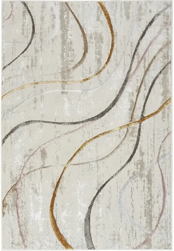 Glitz GLZ01 Ivory/Multicolor 5'3" x 7'3" Rug
