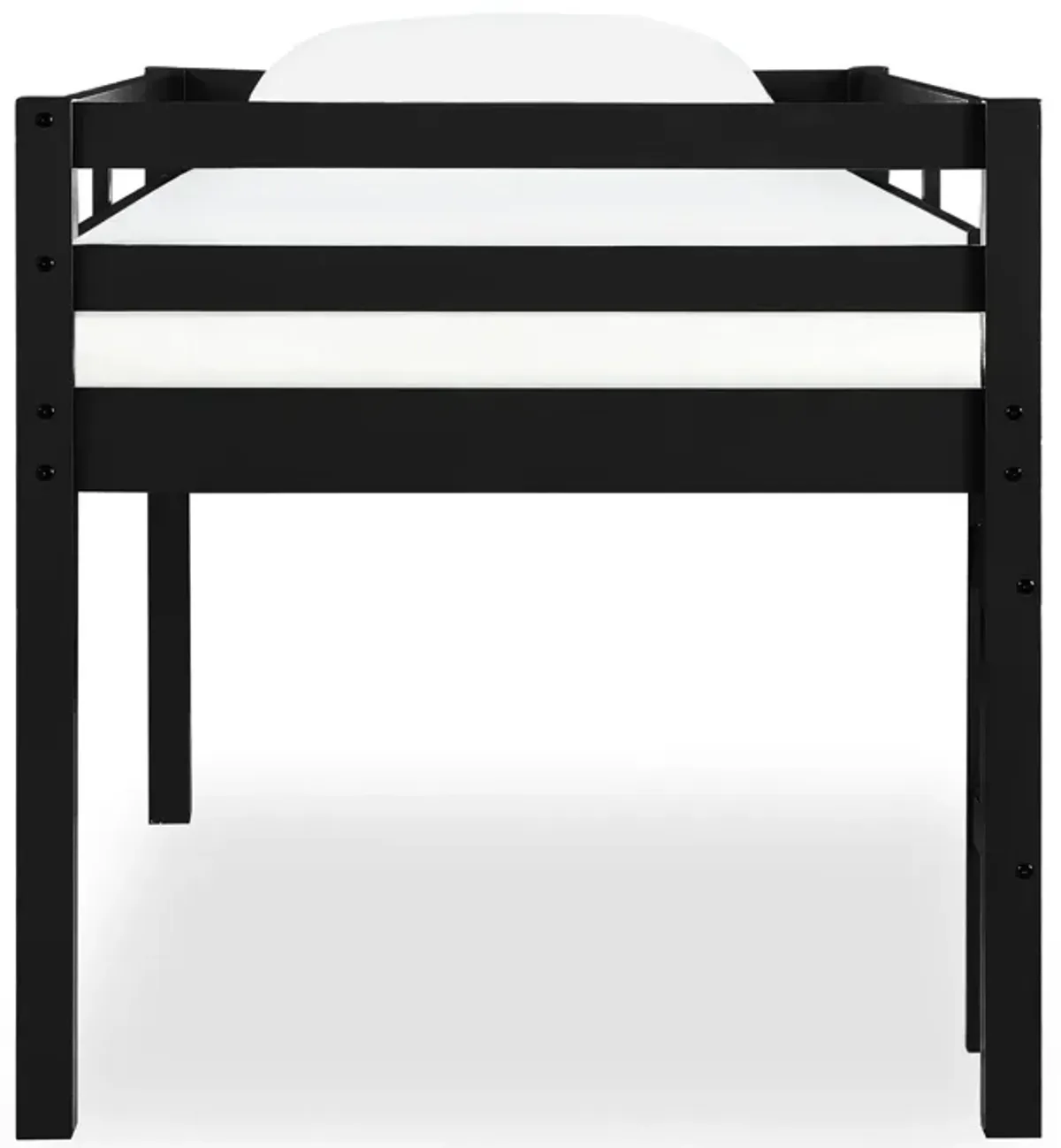 Atwater Living Ashe Junior Wooden Loft Bed, Twin, Black