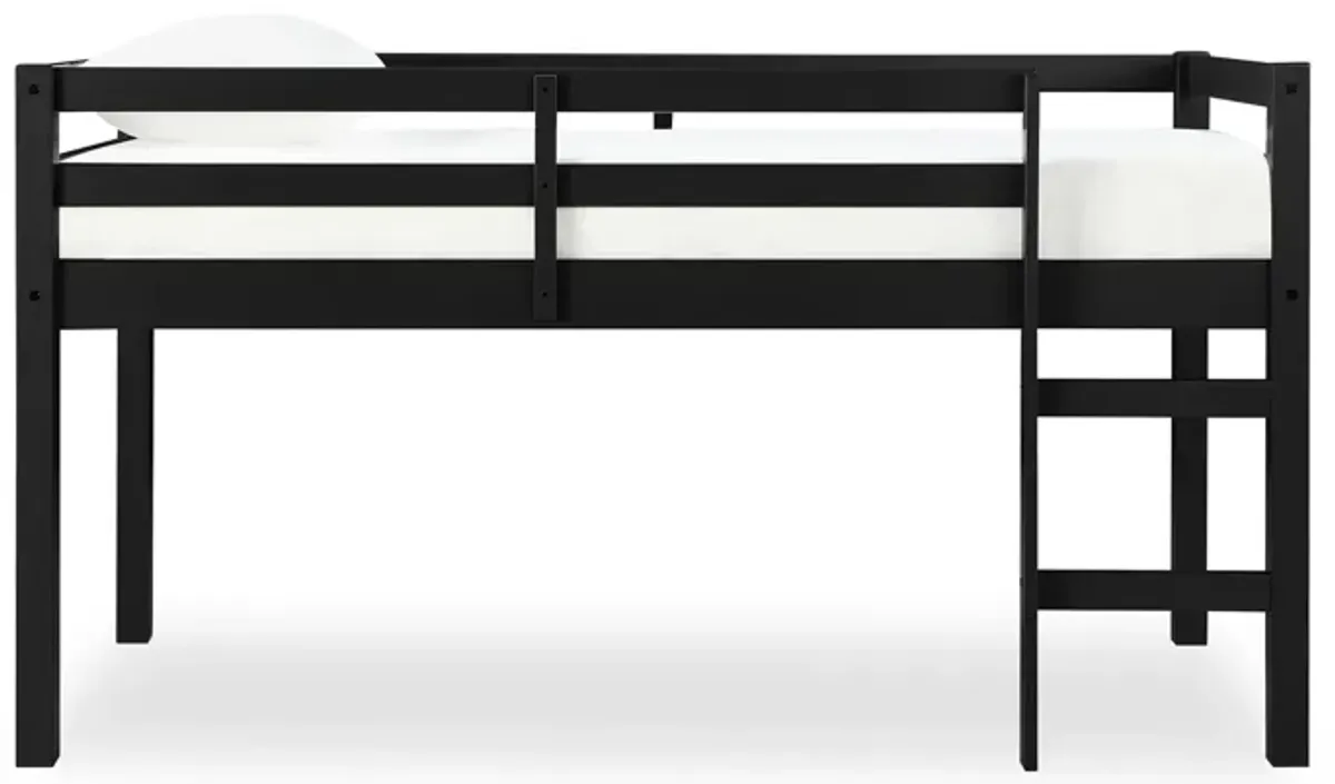 Atwater Living Ashe Junior Wooden Loft Bed, Twin, Black