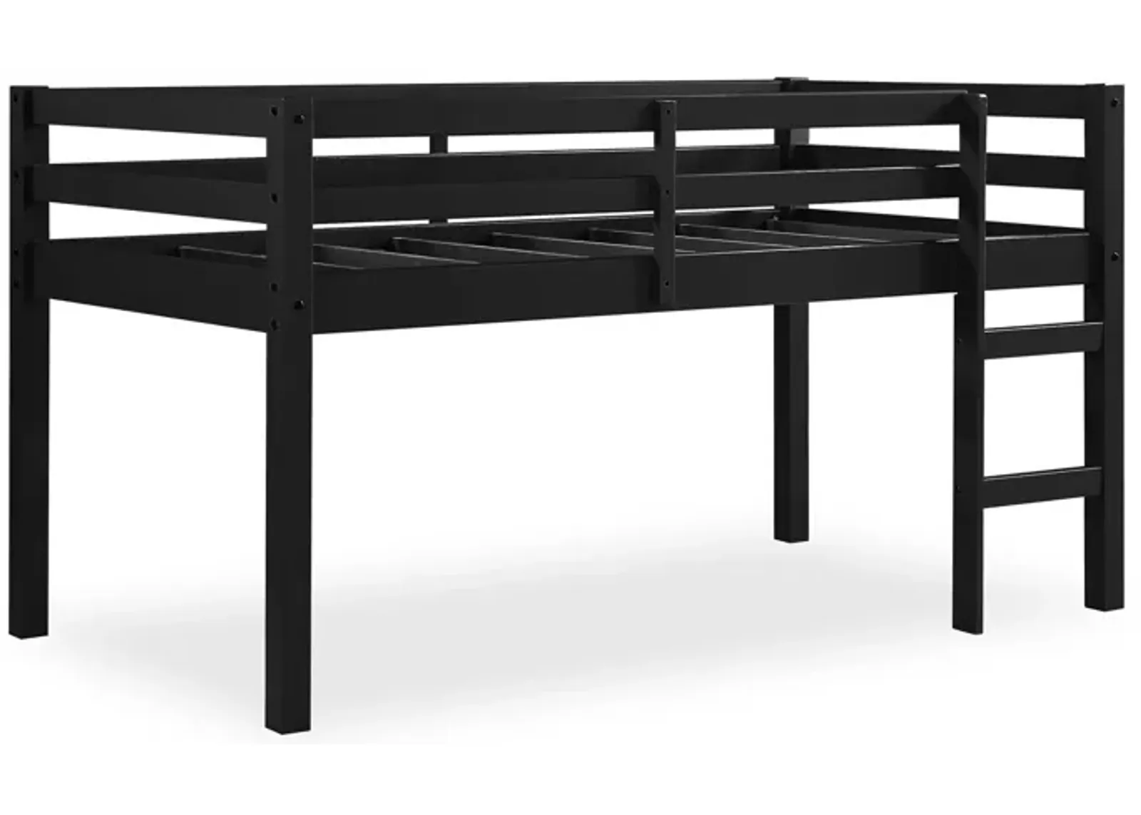 Atwater Living Ashe Junior Wooden Loft Bed, Twin, Black