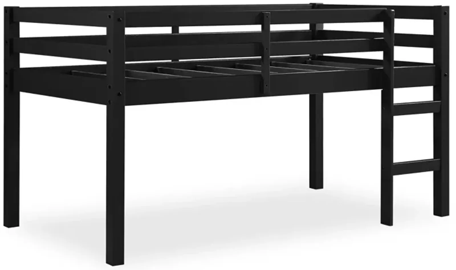 Atwater Living Ashe Junior Wooden Loft Bed, Twin, Black