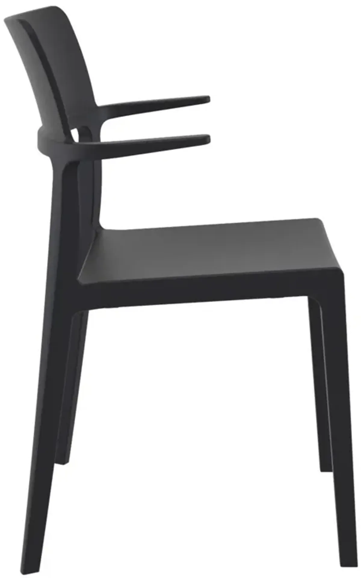 33.5" Black Solid Patio Arm Chair