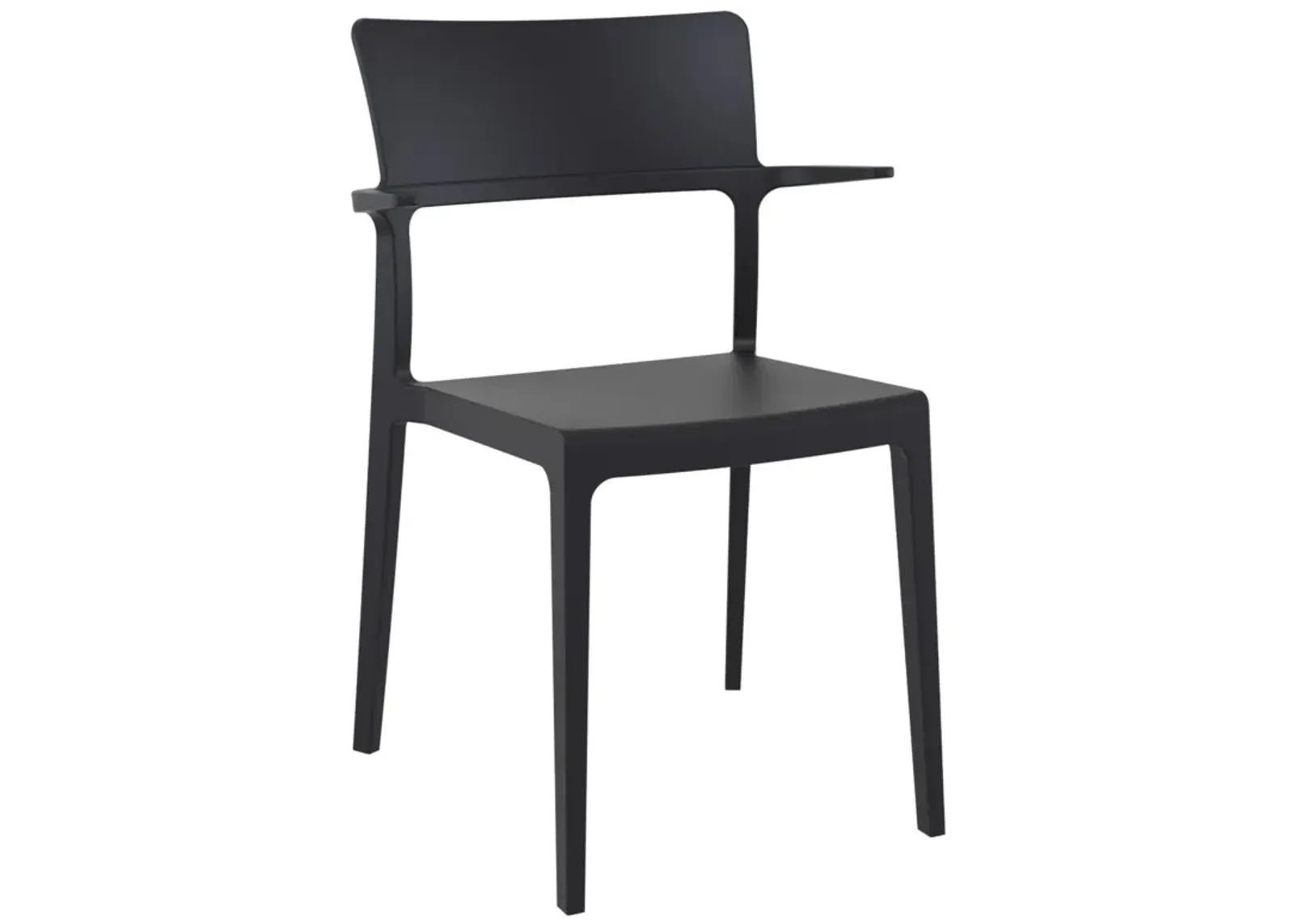 33.5" Black Solid Patio Arm Chair