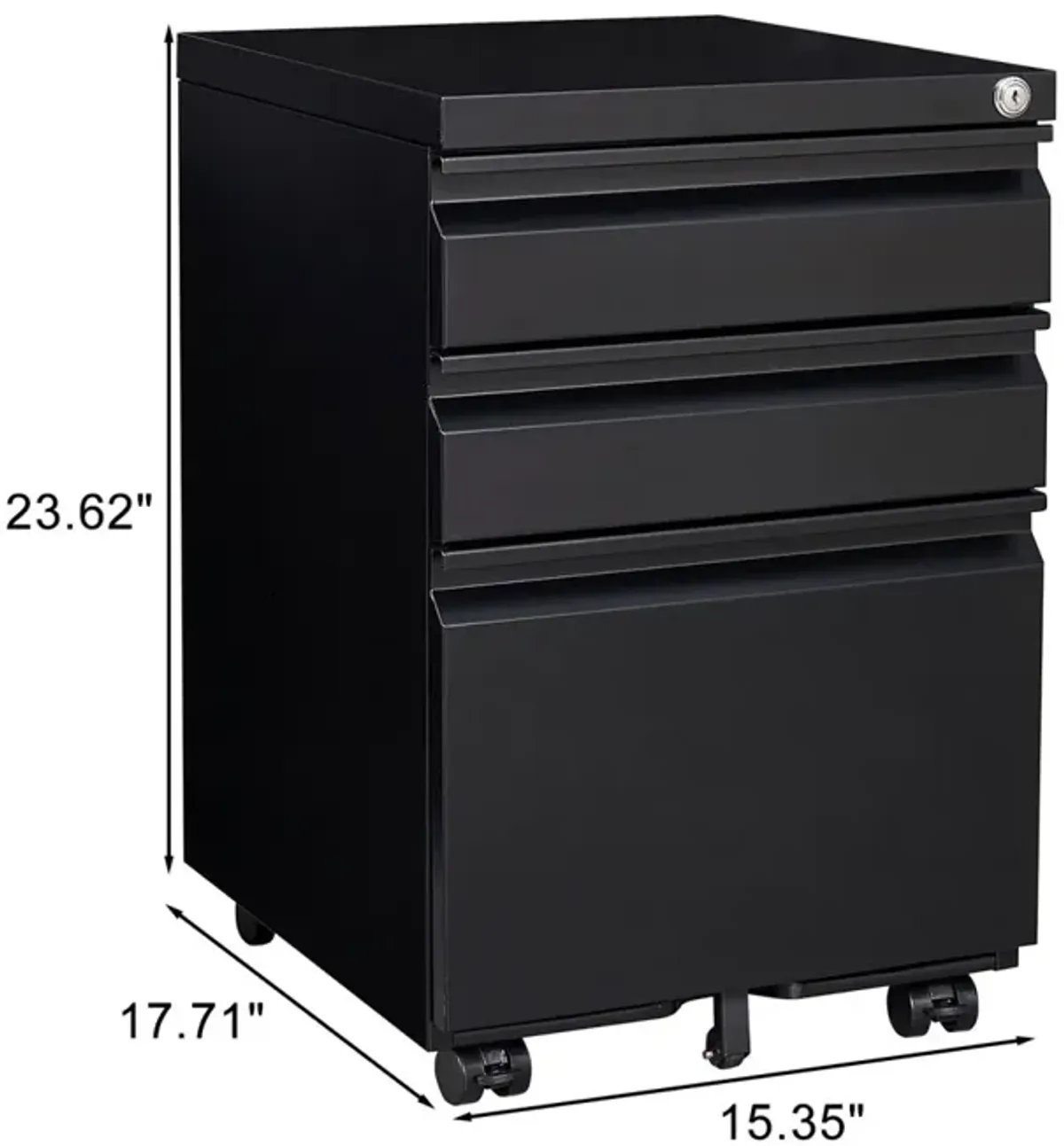 Locking 3-Drawer File Cabinet