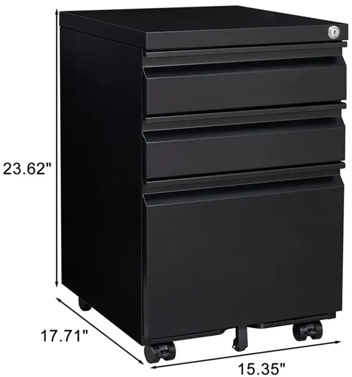 Locking 3-Drawer File Cabinet