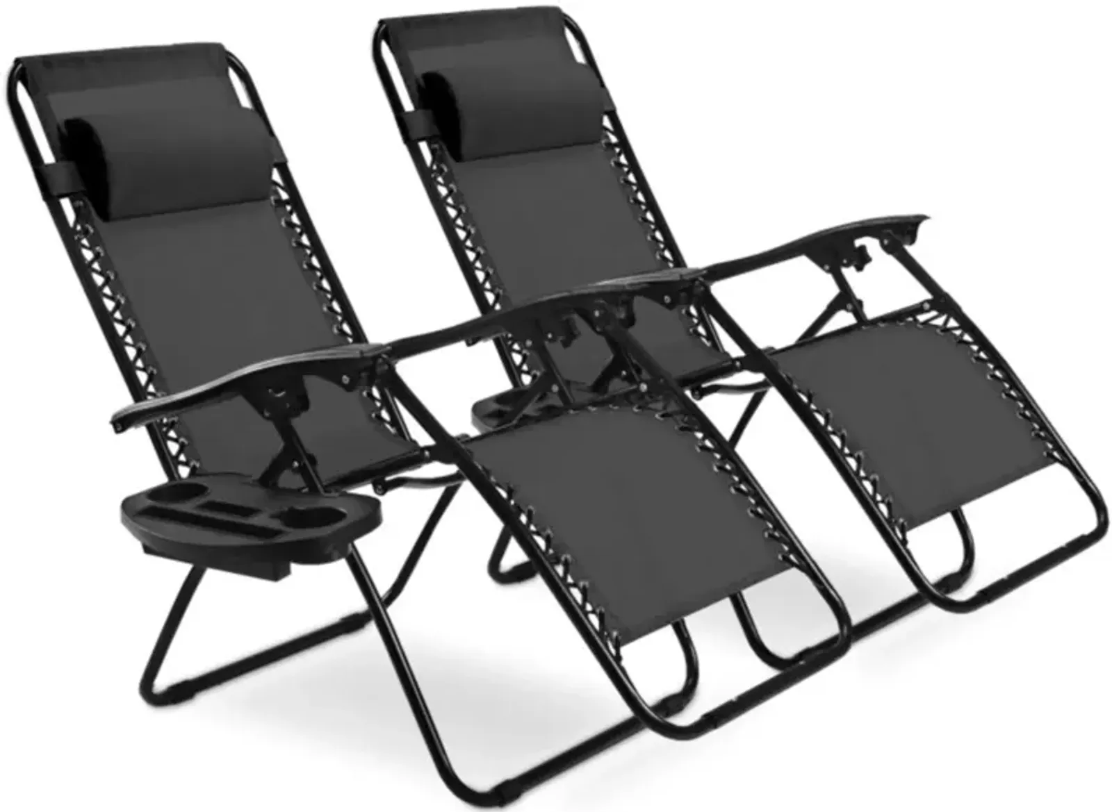 Hivvago 2 Pieces Folding Lounge Chair with Zero Gravity