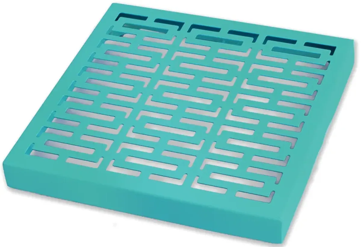 Breeze Block Metal Wall Tile: 7' x 7' Turquoise