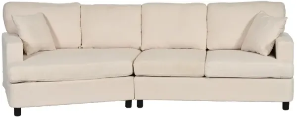 Merax 3 Seat Streamlined Sofa with Removable Back