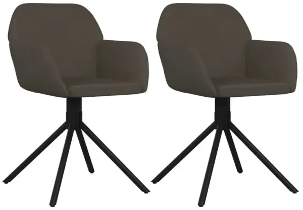Swivel Dining Chairs 2 pcs Dark Gray Velvet