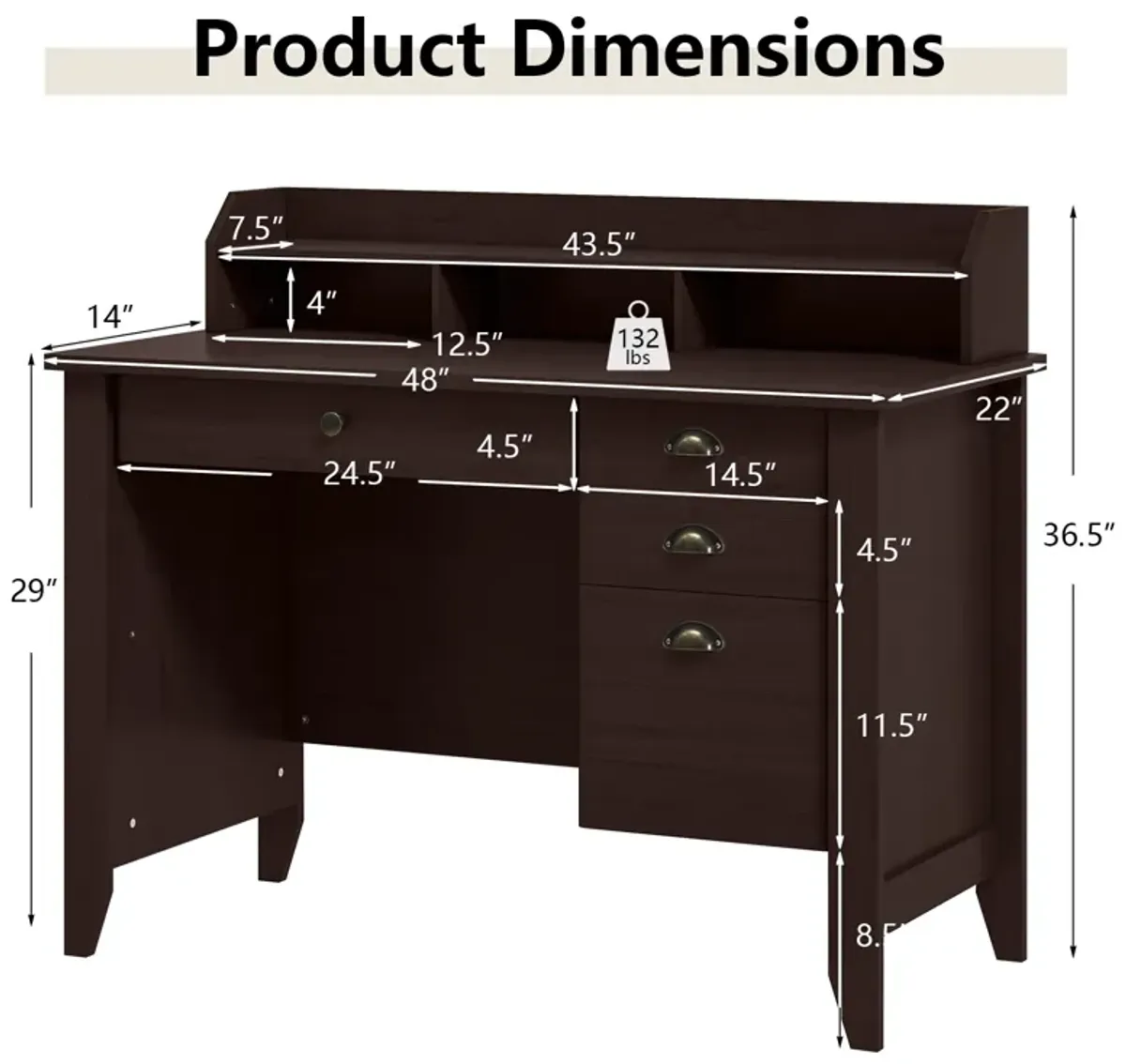 Computer Desk PC Laptop Writing Table Workstation