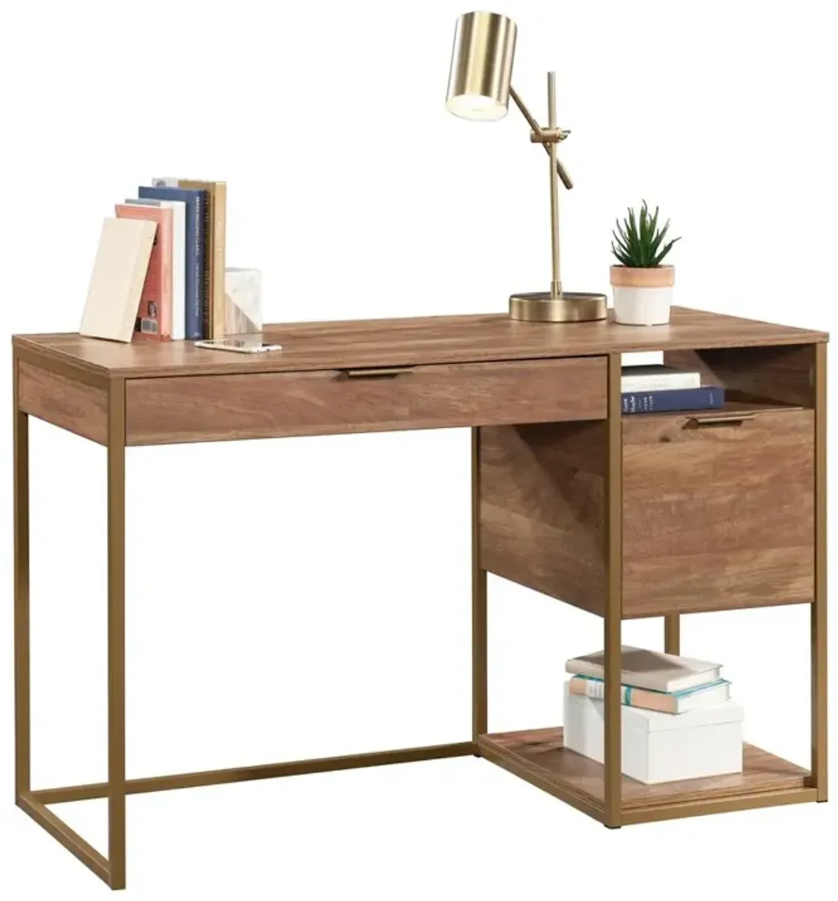 Sauder International Lux Single Ped Desk Sm