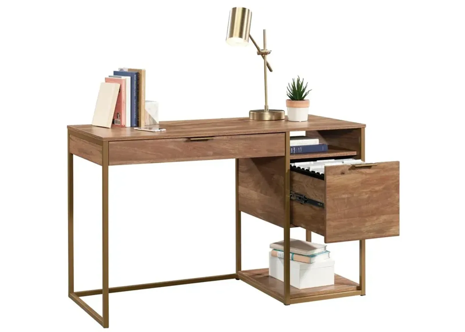 Sauder International Lux Single Ped Desk Sm