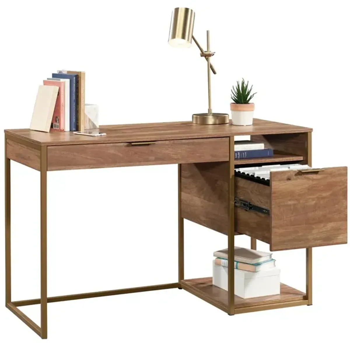 Sauder International Lux Single Ped Desk Sm