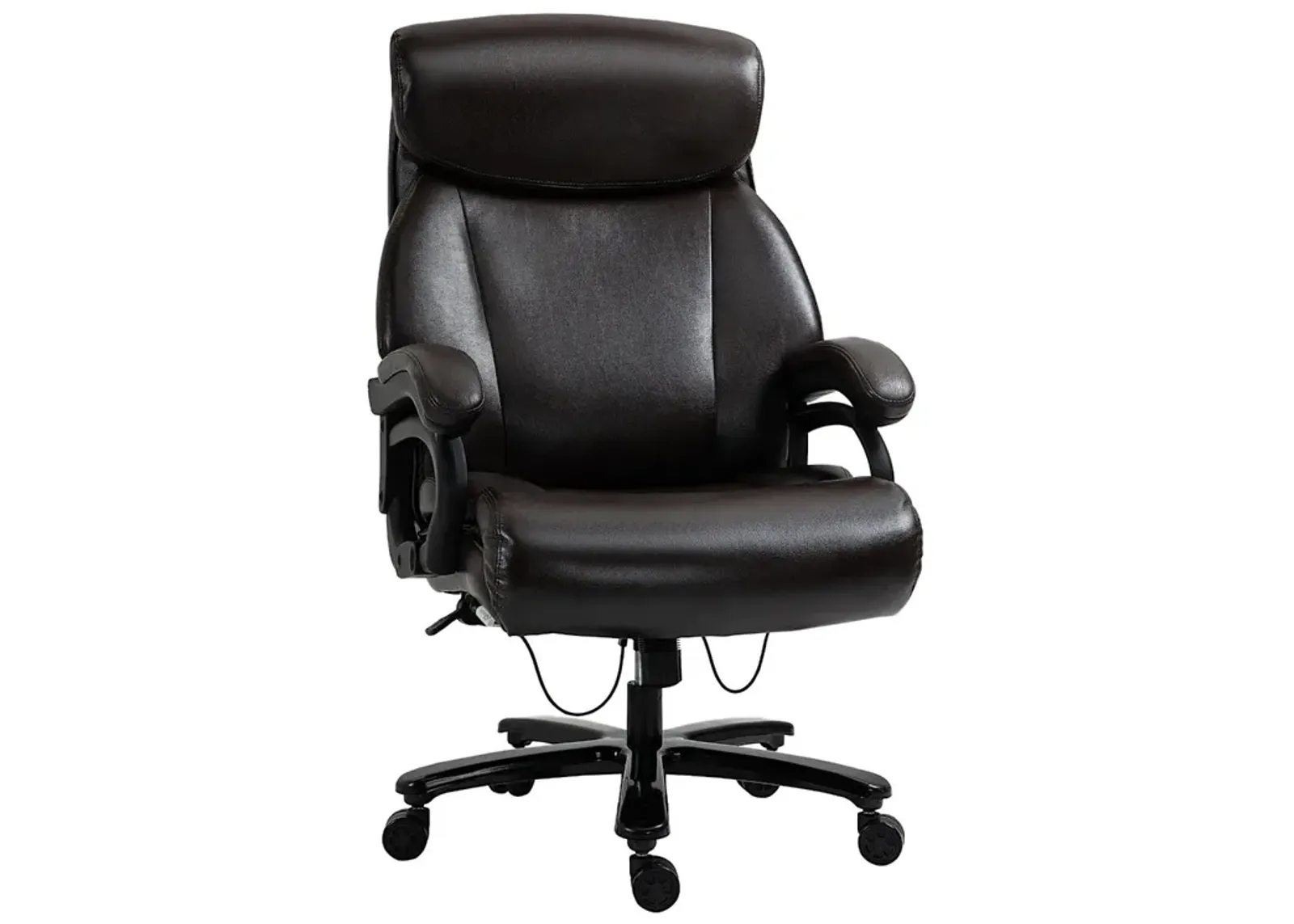 Brown Office Comfort: High Back Executive PU Leather Swivel Chair