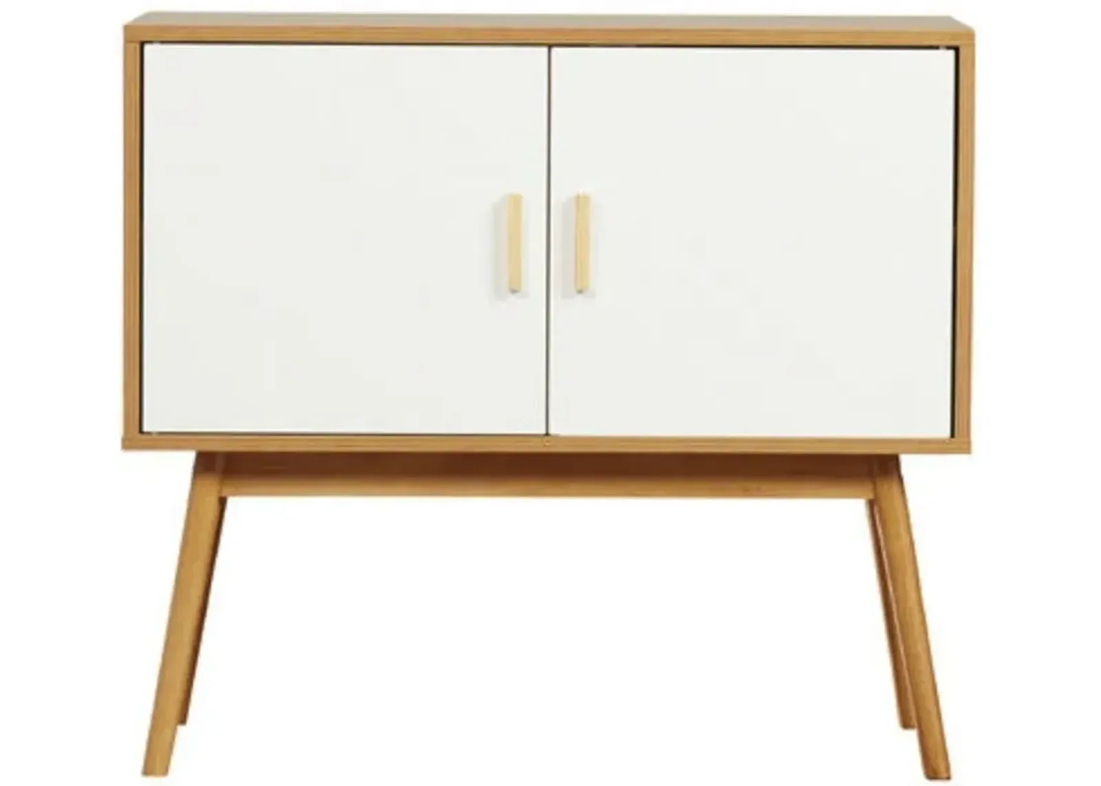 Hivvago Mid-Century Modern Console Table Storage Cabinet with Solid Wood Legs