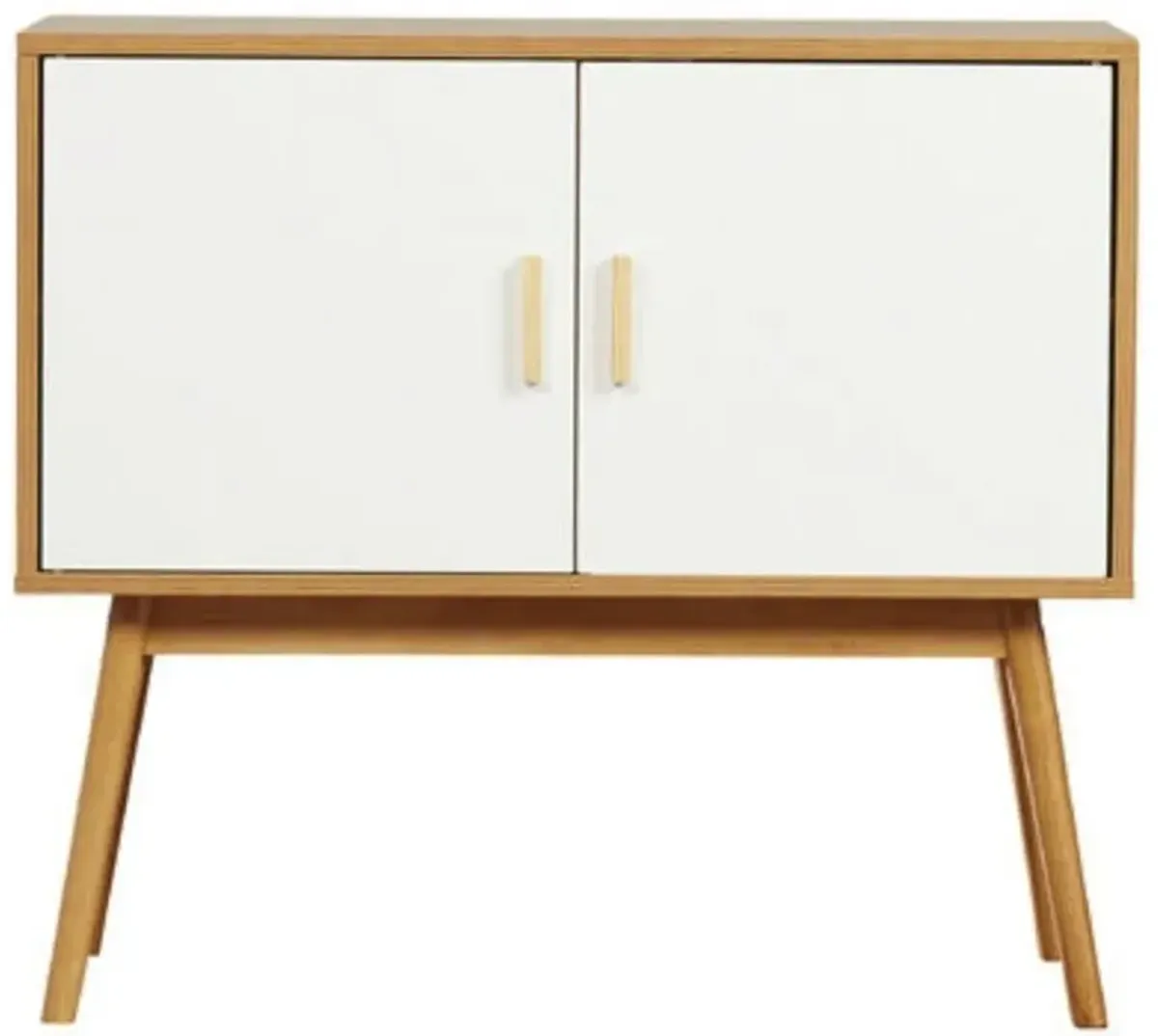 Hivvago Mid-Century Modern Console Table Storage Cabinet with Solid Wood Legs