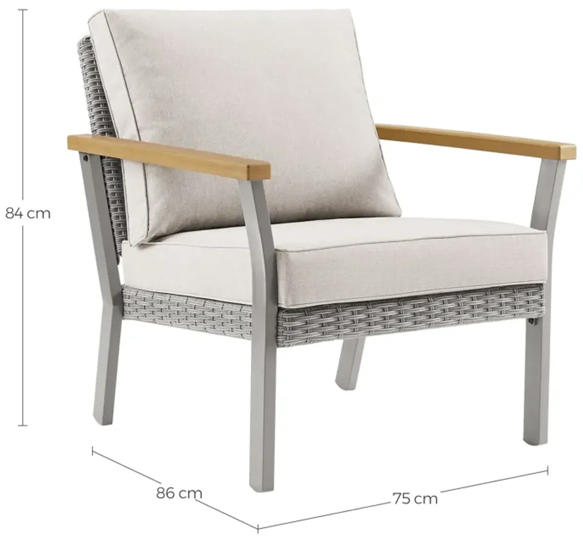 Lounge Chair with Faux Wood Armrests