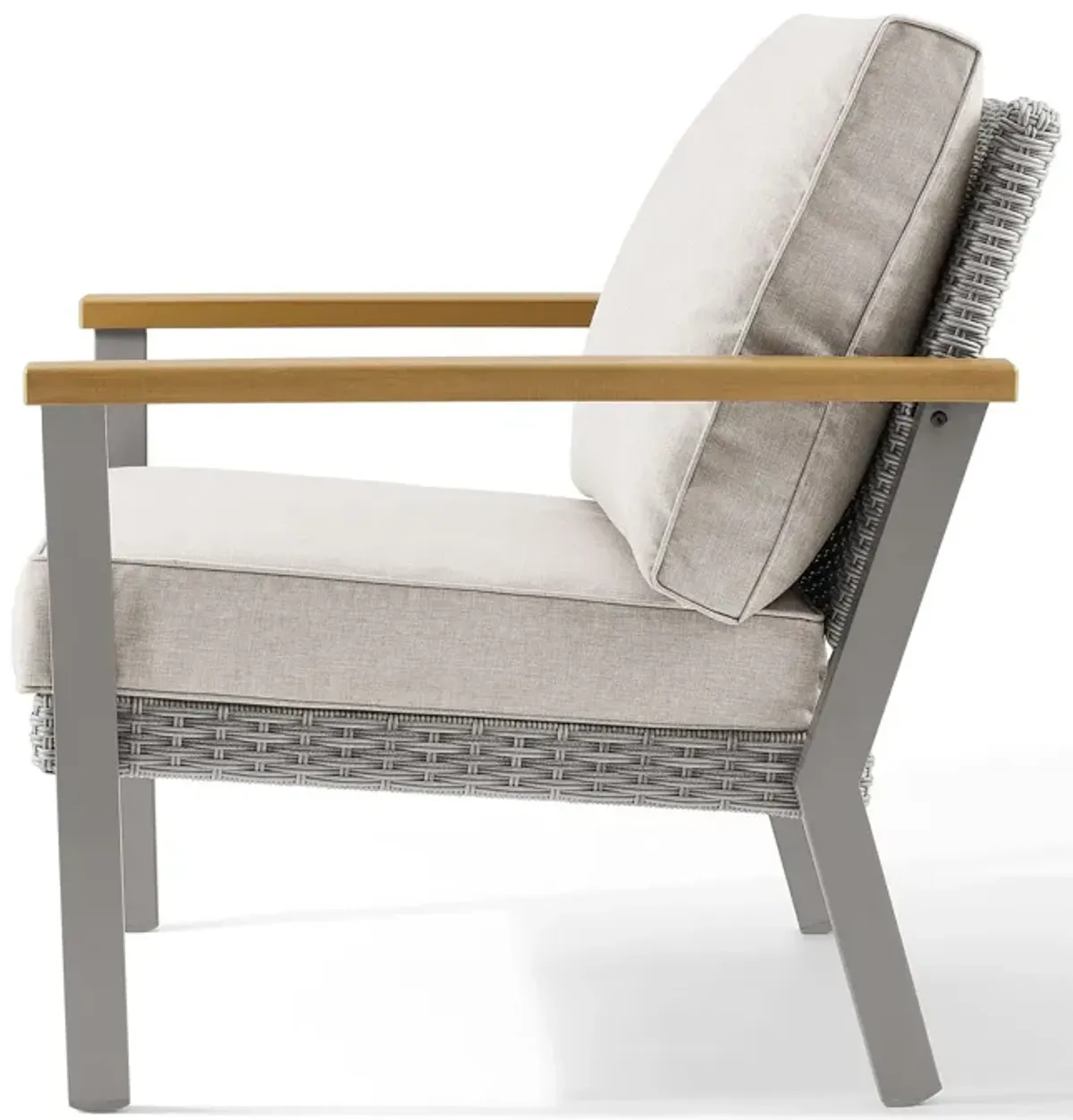 Lounge Chair with Faux Wood Armrests