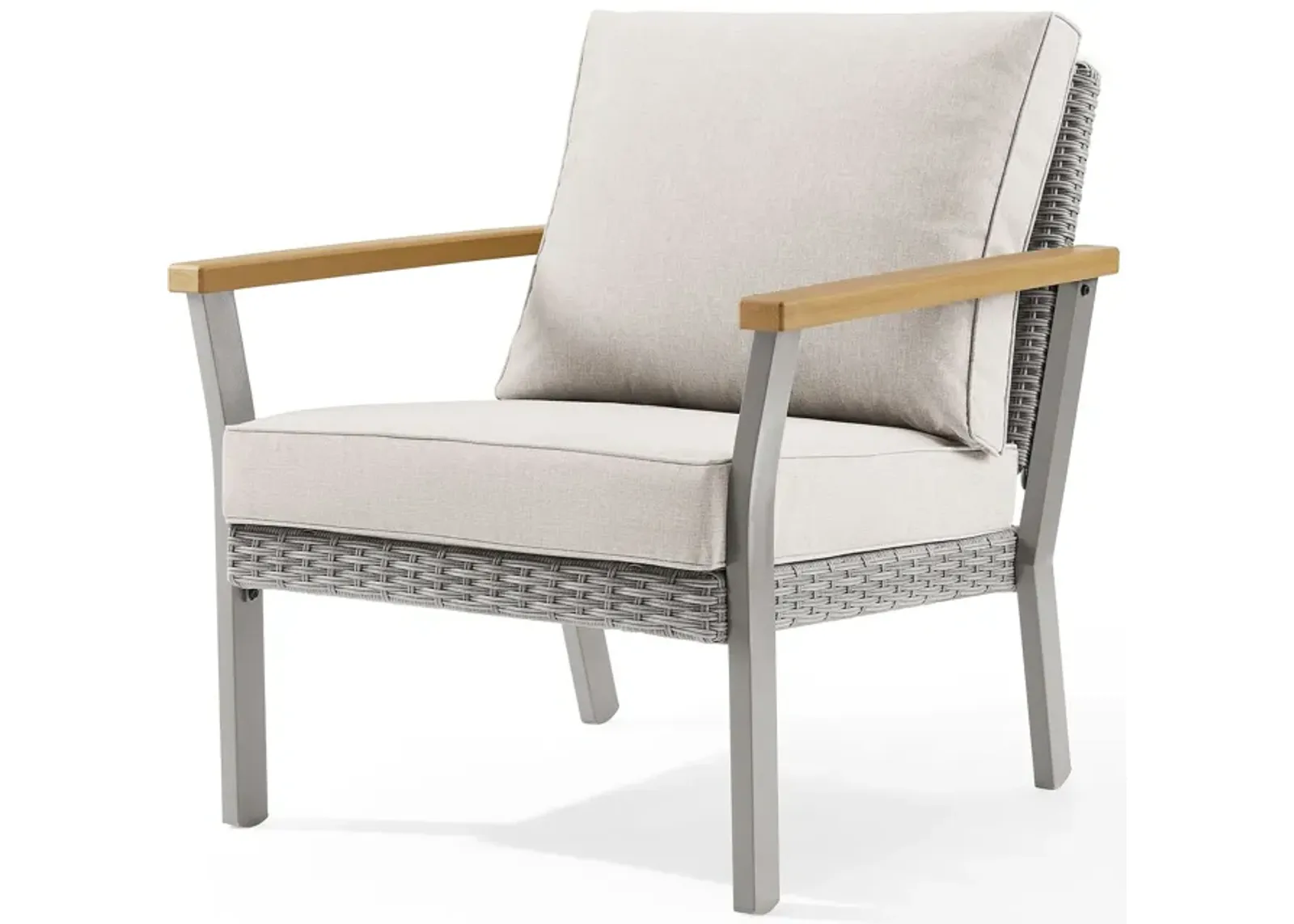 Lounge Chair with Faux Wood Armrests