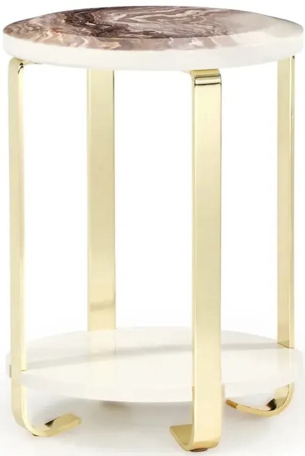 Michael Amini Ariana Chairside Table - Gold
