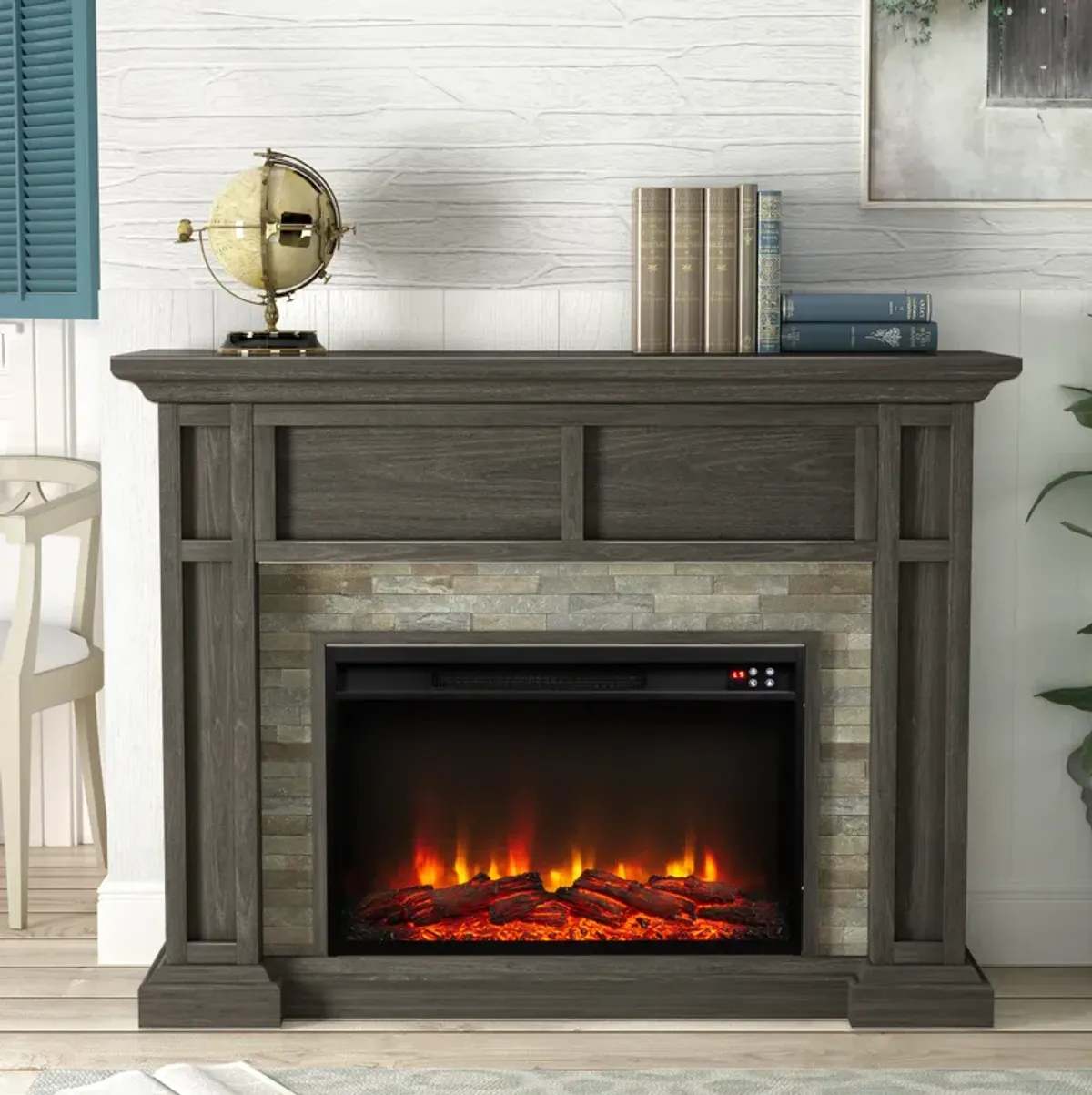 FESTIVO 48" Electric Fireplace with Realistic Flame Effect