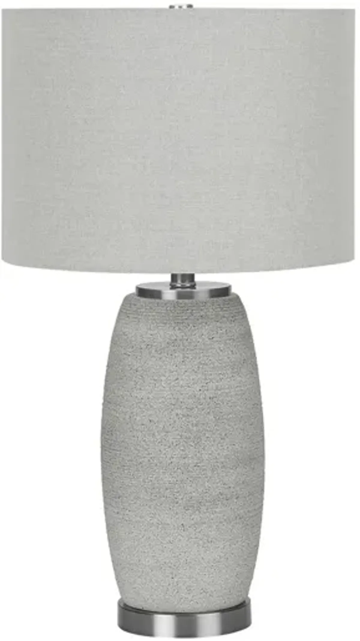 Monarch Specialties I 9711 - Lighting, 25"H, Table Lamp, Grey Ceramic, Grey Shade, Modern