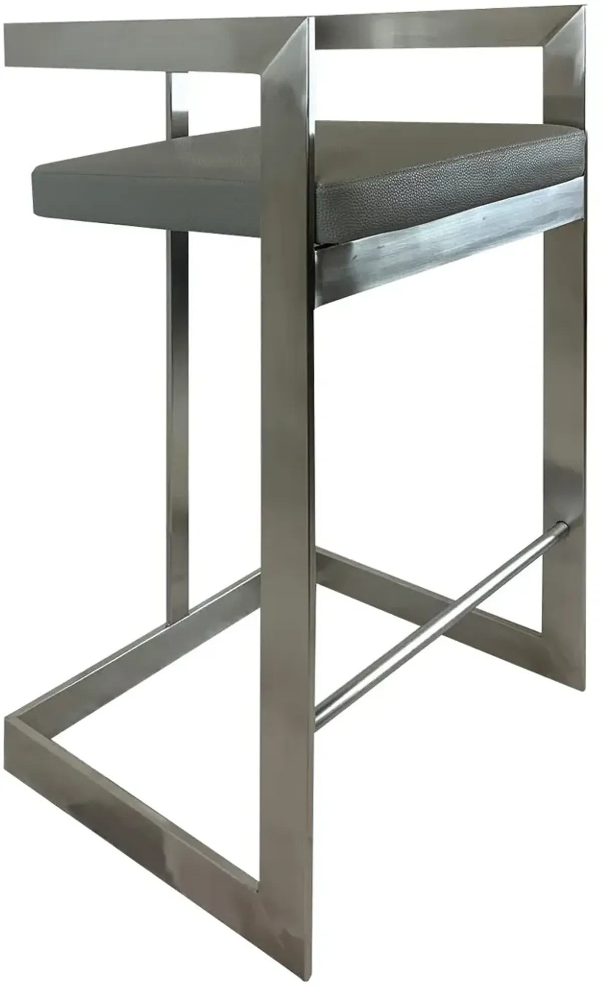 Bar Chair, 26", Gray, Stainless Steel Base