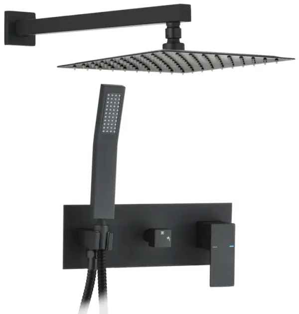 Hot Sale Matte Black Wall Mounted Bathroom Complete Shower Set