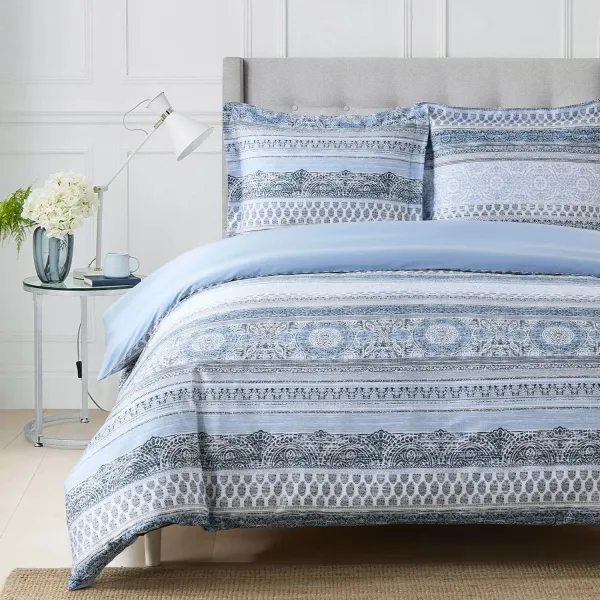 Egyptian Linens - Medallion 100% Cotton Duvet Cover Set